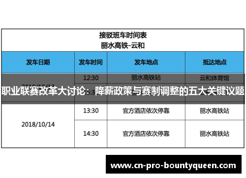 职业联赛改革大讨论：降薪政策与赛制调整的五大关键议题