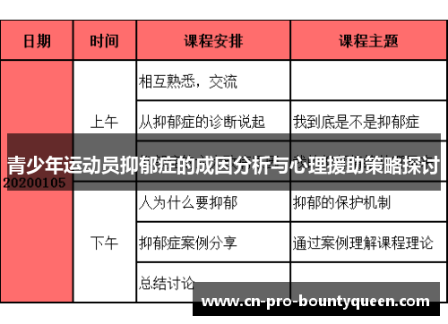 青少年运动员抑郁症的成因分析与心理援助策略探讨